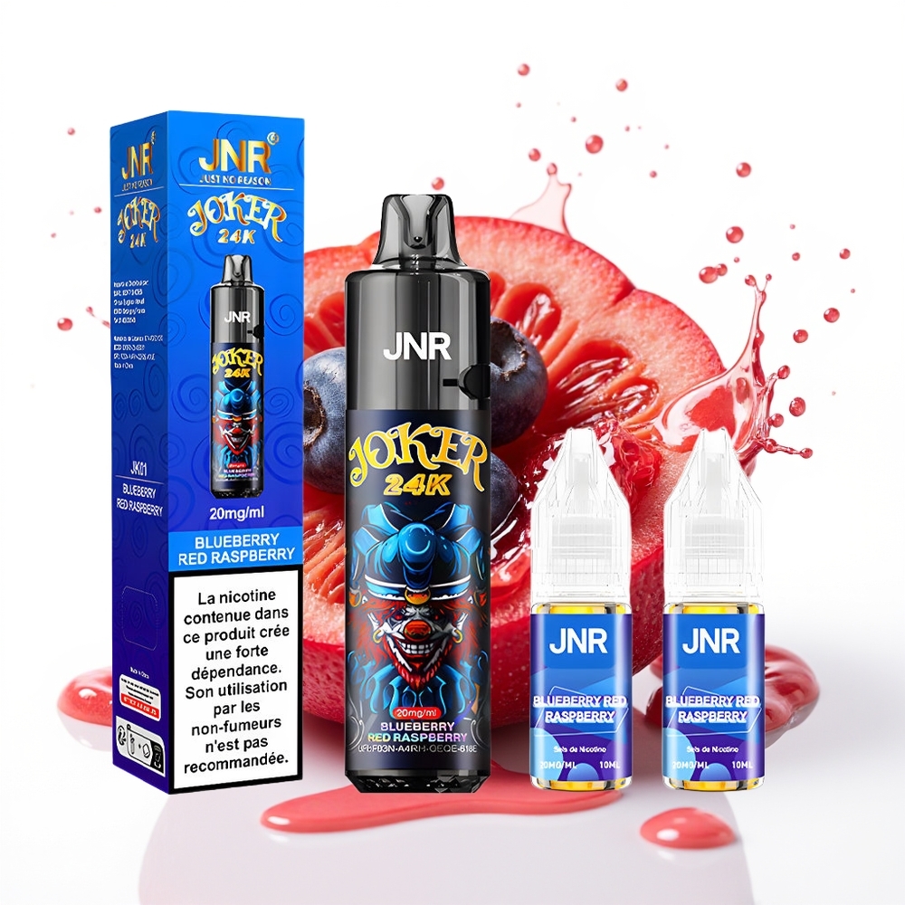 JNR Joker 24K Puffs Enkratna Vapa Borovnica Rdeči Malini 800mAh 2% Nikotin