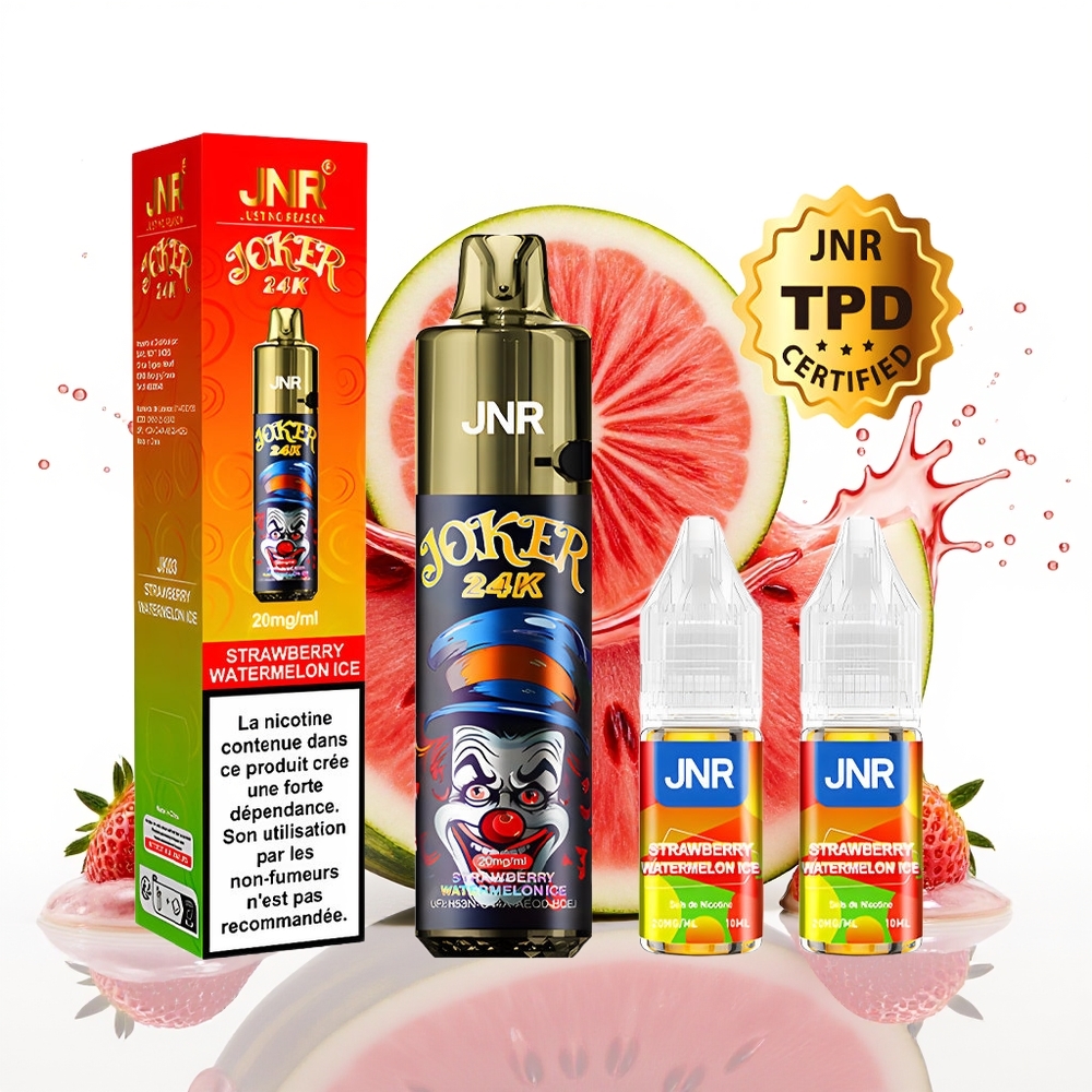 JNR Joker 24K Puffs Enkratna Vape Jagoda Lubenica Led 800mAh 2% Nikotin