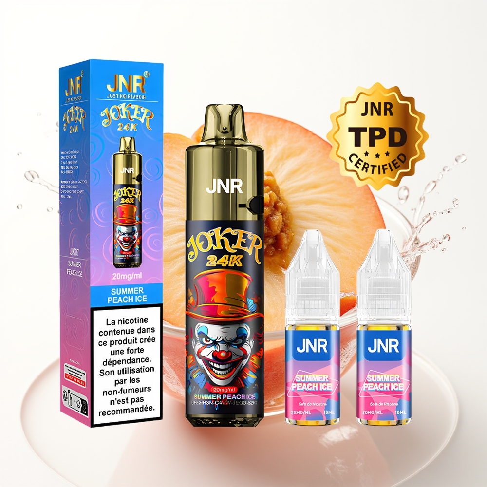 JNR Joker 24K Puffs Enkratni Vape Poletne Breskve Led 800mAh 2% Nikotin