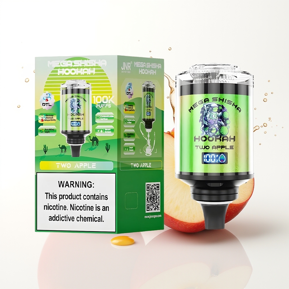 JNR Mega Shisha Hookah 100K 2200mAh Tip-C Hitra Polnjenje Dve Apple