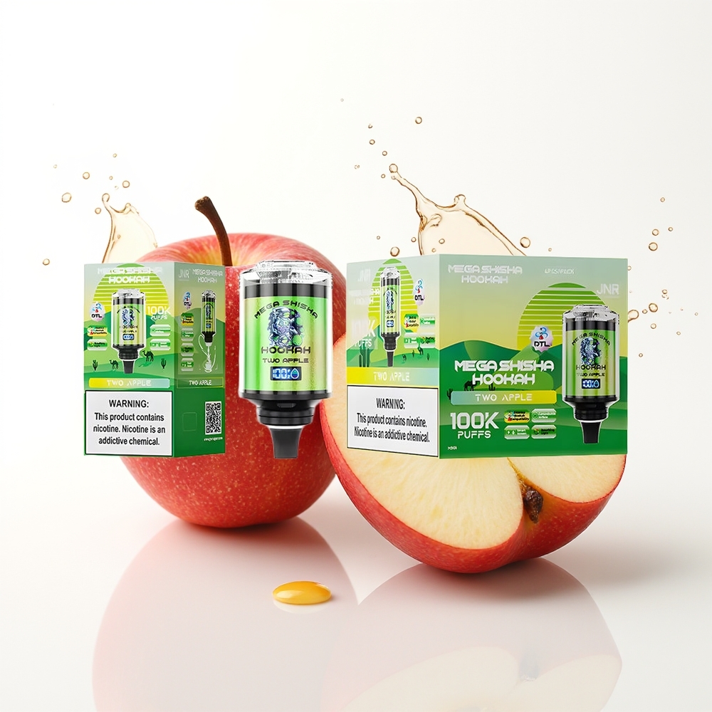 JNR Mega Shisha Hookah 100K 2200mAh Tip-C Hitra Polnjenje Dve Apple