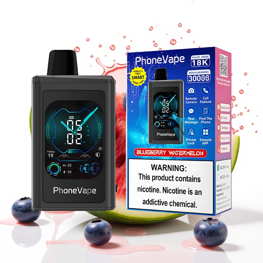JNR PhoneVape 30000 puffs Enkratni Vape Borovnica Lubenica Turbo Rechargeable
