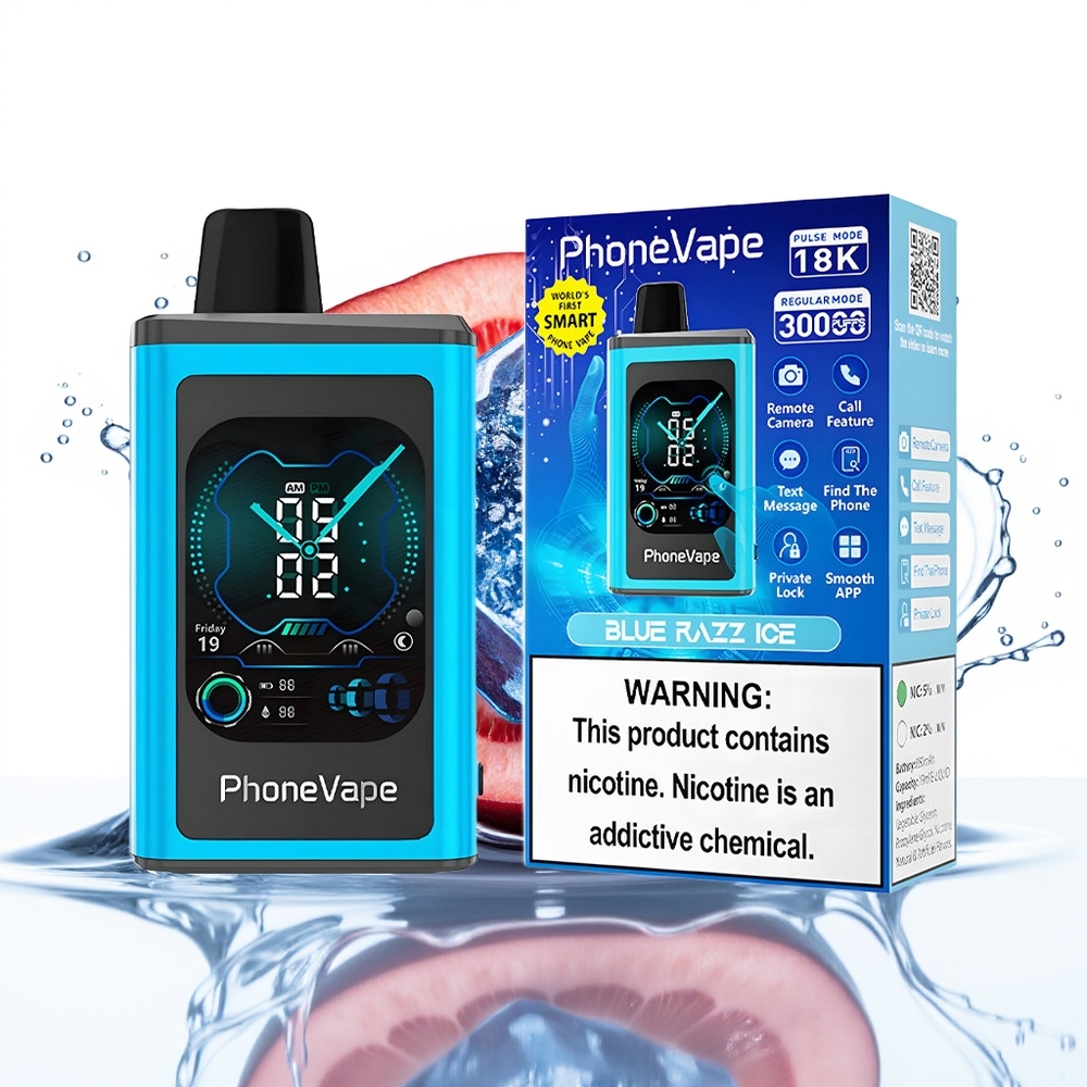 JNR PhoneVape 30000 pufi Enkratna e-cigareta Modri Malin Led z 850mAh in Turbo Način