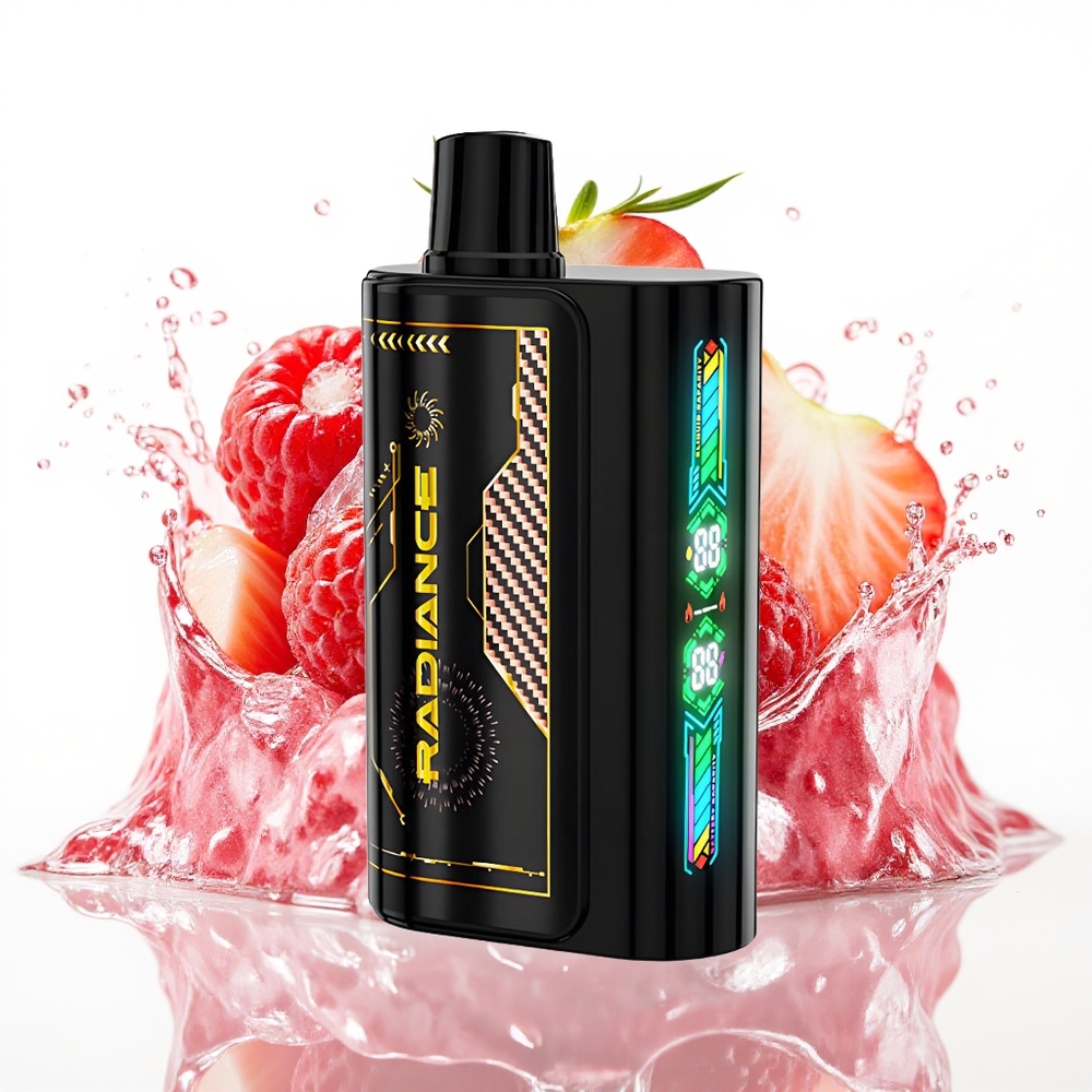 JNR Radiance 31000 Puffs 28ml Dvojno Mrežasto Jagoda Malina Češnja Led Enkratni Vape