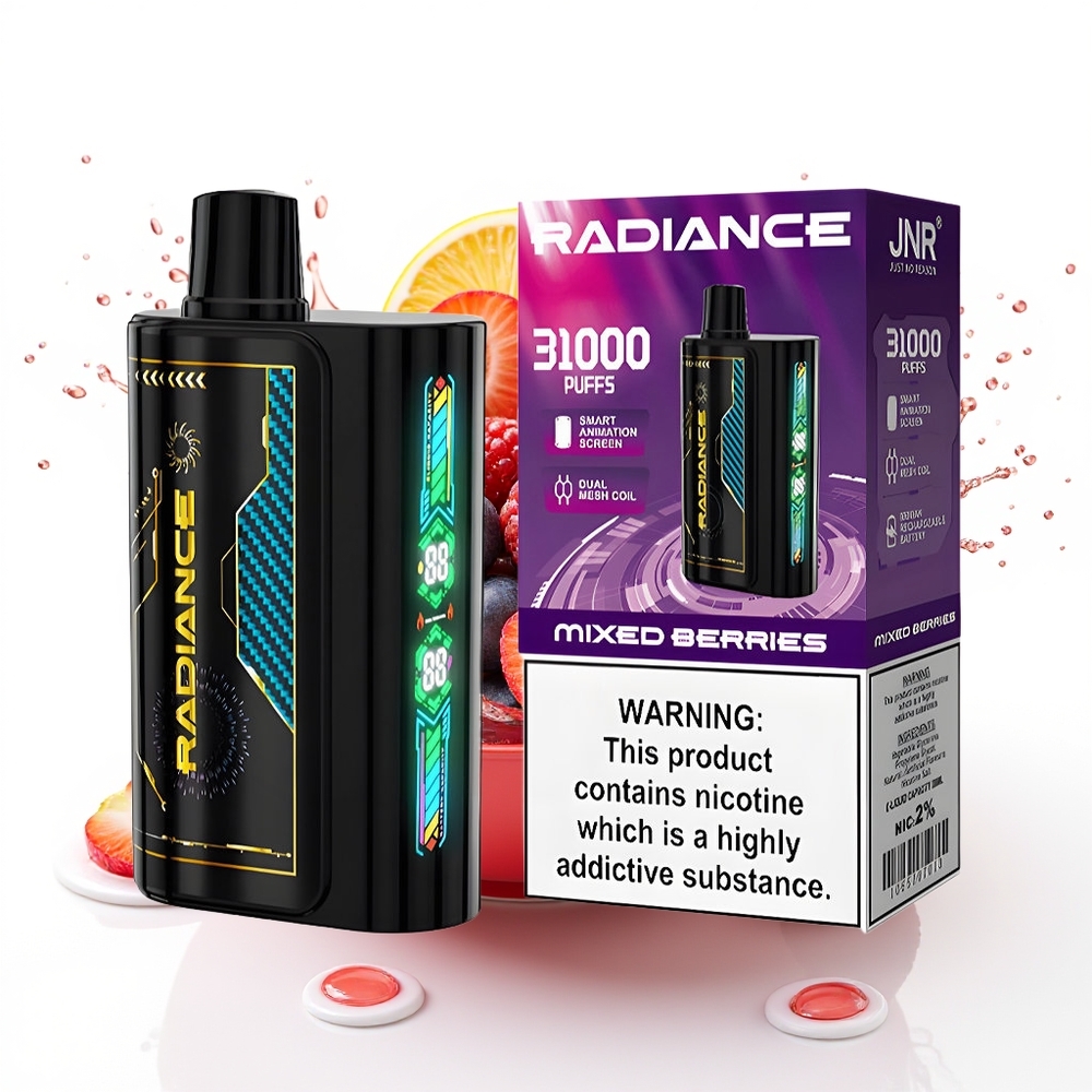 JNR Radiance 31000 Puffs 28ml Mešane Jagode Enkratni Vape Dual Mesh
