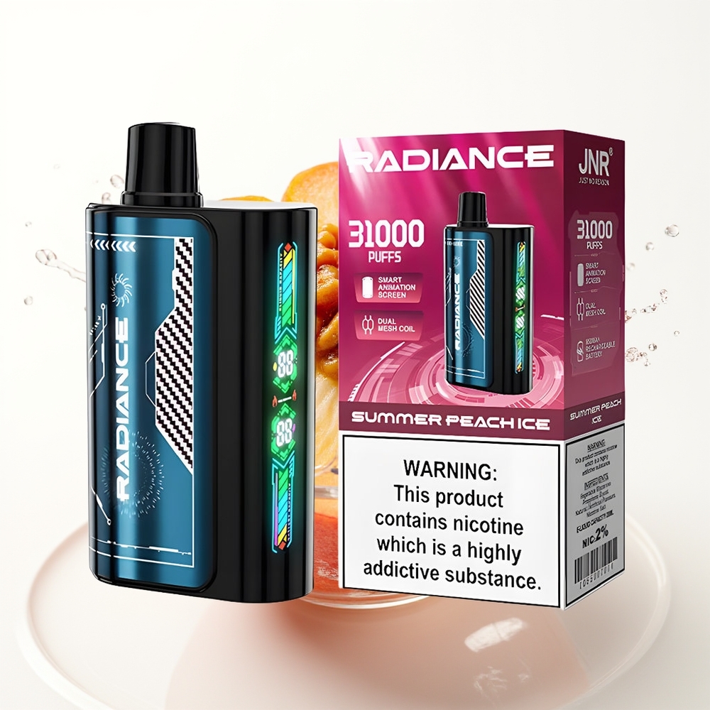 JNR Radiance 31000 Puffs Dvojni Mesh Coil 950 mAh Batrija Ljubičasti Ledeni Breskva