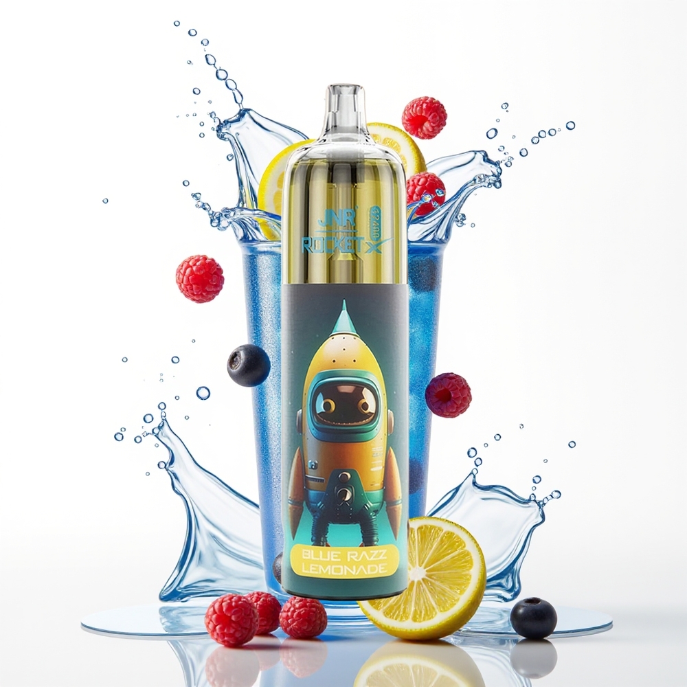 JNR Rocket-X 12400 Pufi Dispozabilna Vapa Modra Malina Limonada z RGB lučmi in 850mAh Baterijo