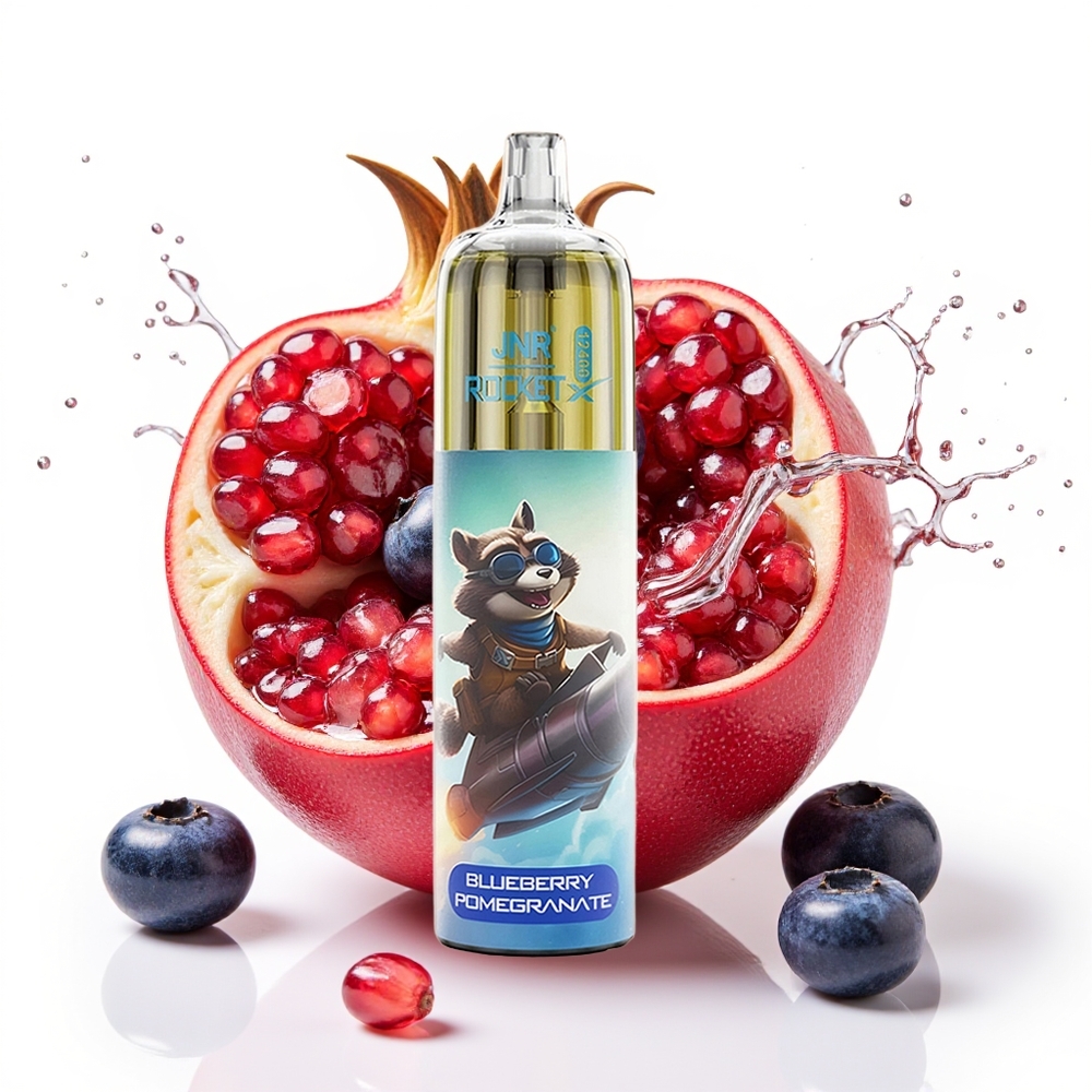 JNR Rocket-X 12400 Pufi Enkratni Vape Borovnica Granat RGB 25ml