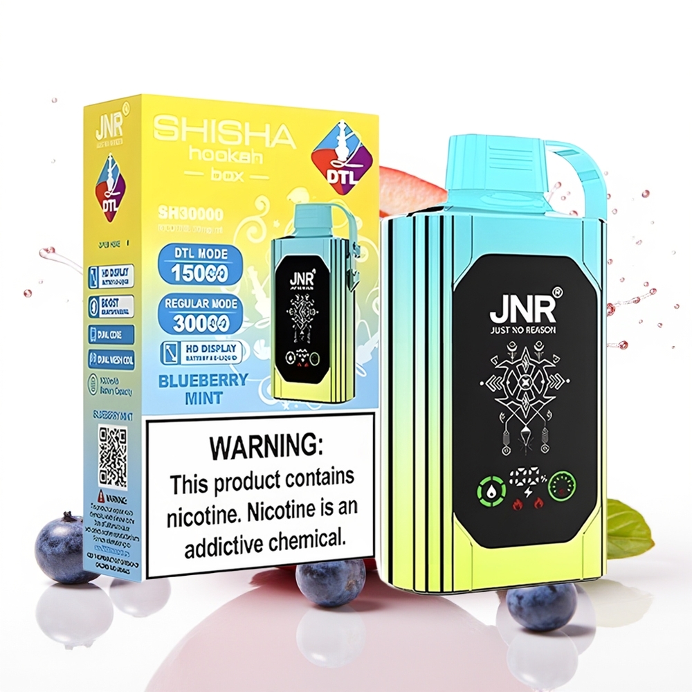 JNR Shisha Hookah Box 20500 Puff Dual Mesh 25ml Borovnica Meta