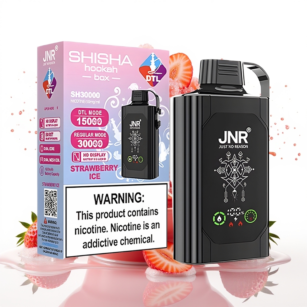 JNR Shisha Hookah Box 20500 Puffs 1000mAh Type-C Jagoda Led Enkratni Vape
