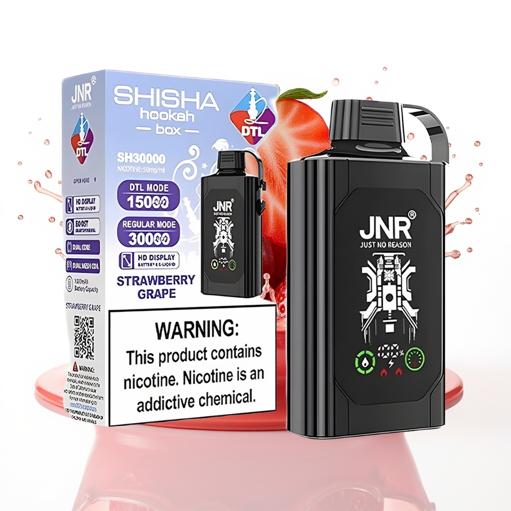 JNR Shisha Hookah Box 20500 Puffs Dual Mesh Coil Jagoda Grozdje