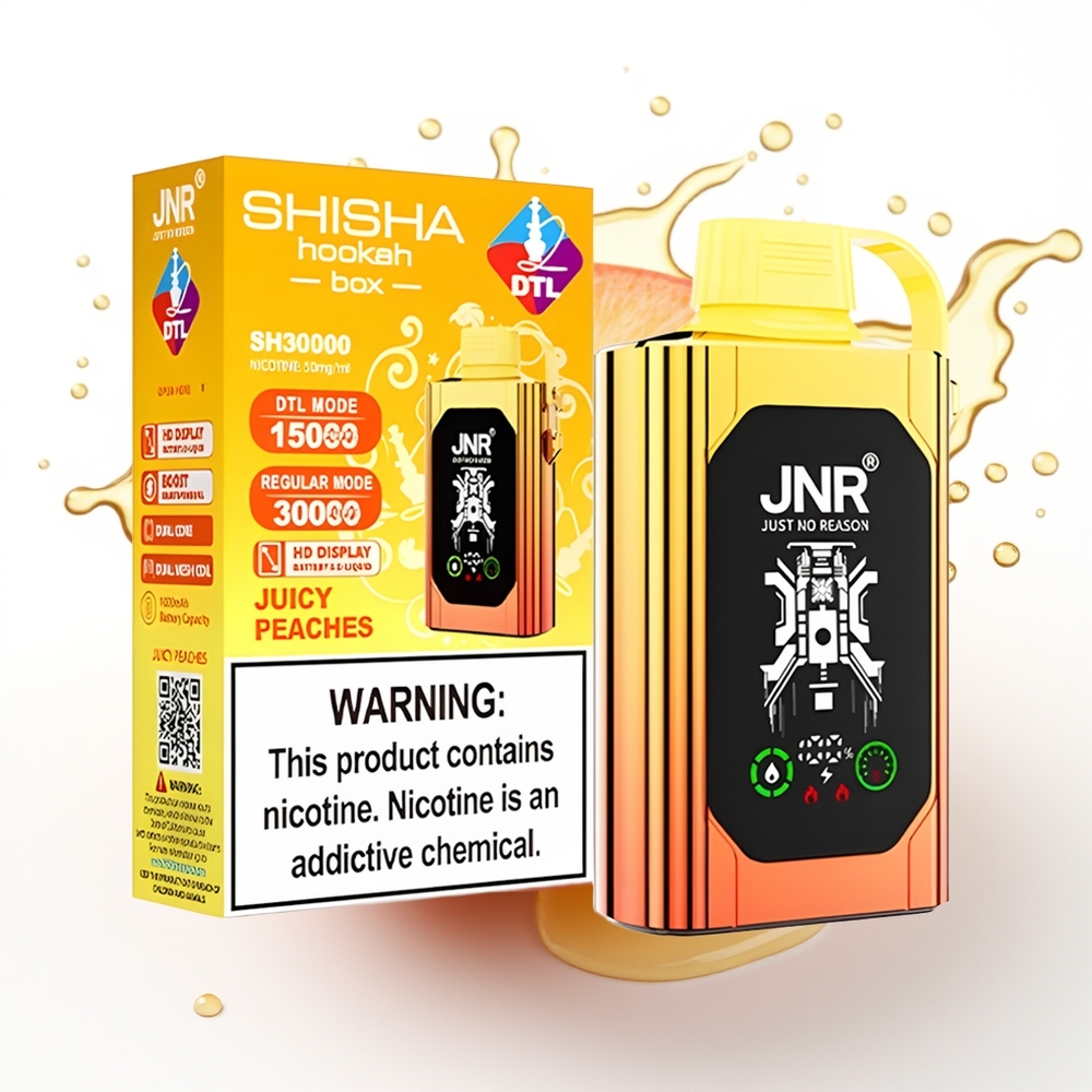 JNR Shisha Hookah Box 20500 Puffs Dual Mesh Coil Sočne Breskve