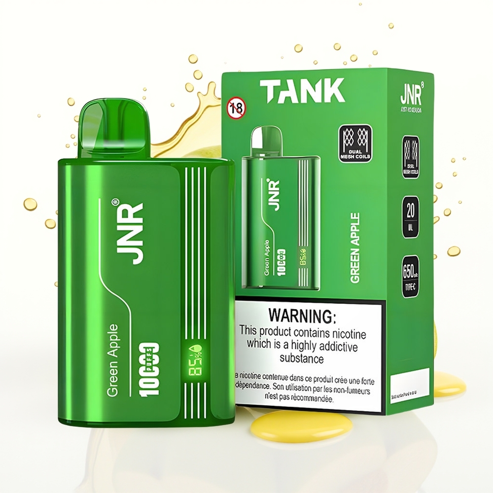 JNR Tank 10000 Puffs Zeleno Jabolko Breskeva Hruška Dual Mesh Type-C