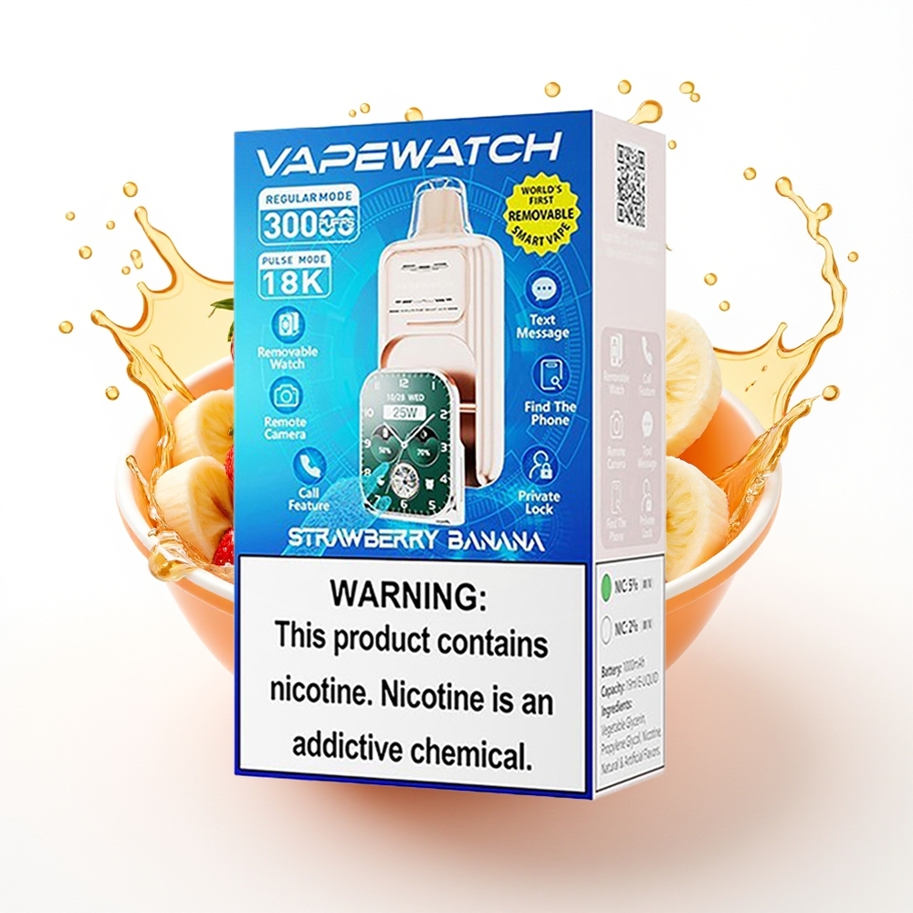 JNR VapeWatch 30000 Puffs 1000mAh 19mL Jagoda Banana Enkratna Vape