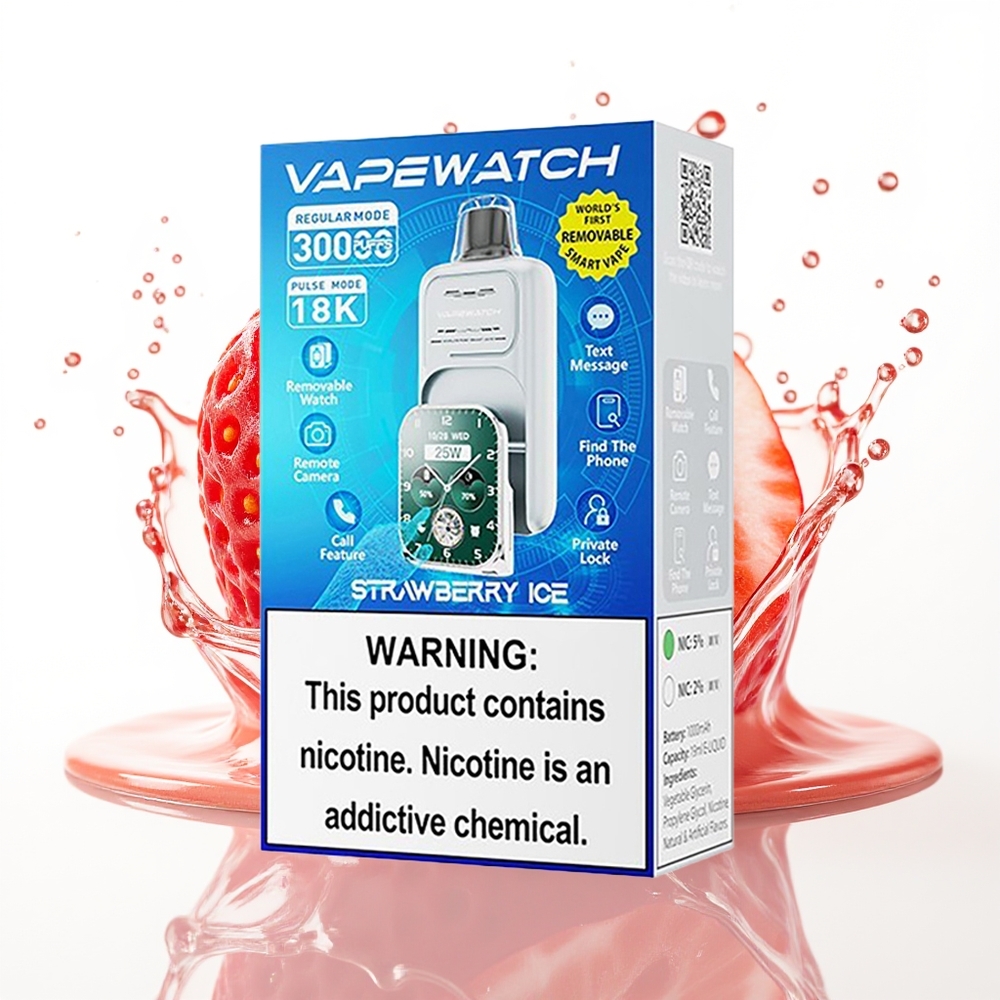 JNR VapeWatch 30000 Puffs 19mL 5% Slovenski Jagodni Led Enkratni Vape