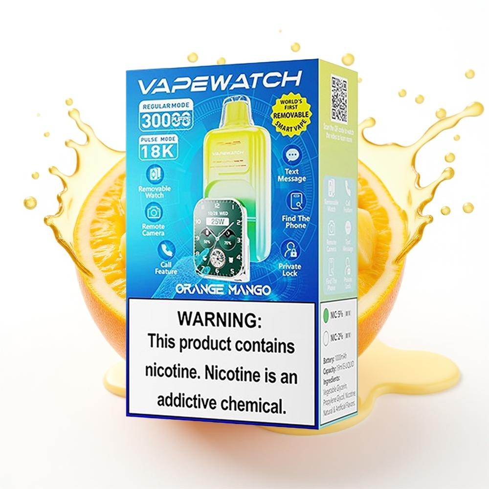 JNR VapeWatch 30000 Puffs Oranžno Mango 19mL Dual Mesh Coil