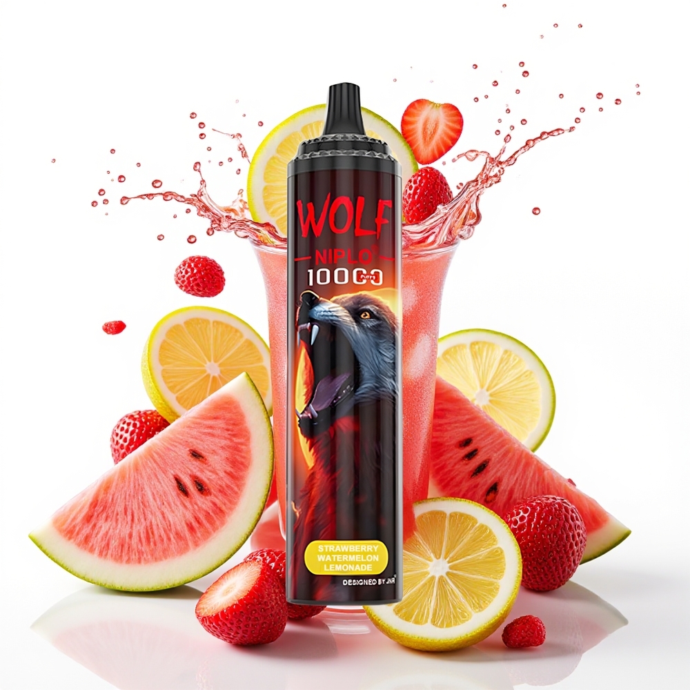 JNR Wolf Niplo 10000 Puffs 20ml 5% Enkratna Vape Jagoda Lubenica Limonada