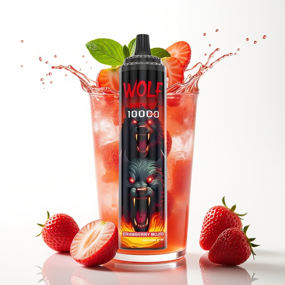 JNR Wolf Niplo 10000 Puffs 20ml/650mAh Enkratna Vape Jagodni Mojito
