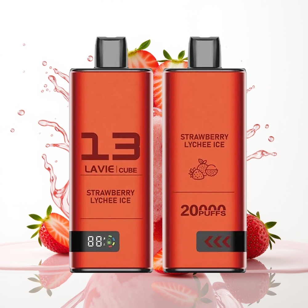 Lavie Cube 20000 Puff Enkratna Vape Jagoda Liči Led 28ML 600mAh