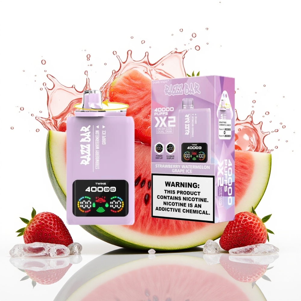 Razz Bar 40000 Puffs Dihalni Vape Jagoda Lubenica - Led Grozdje 1.0Ohm 2 650mAh