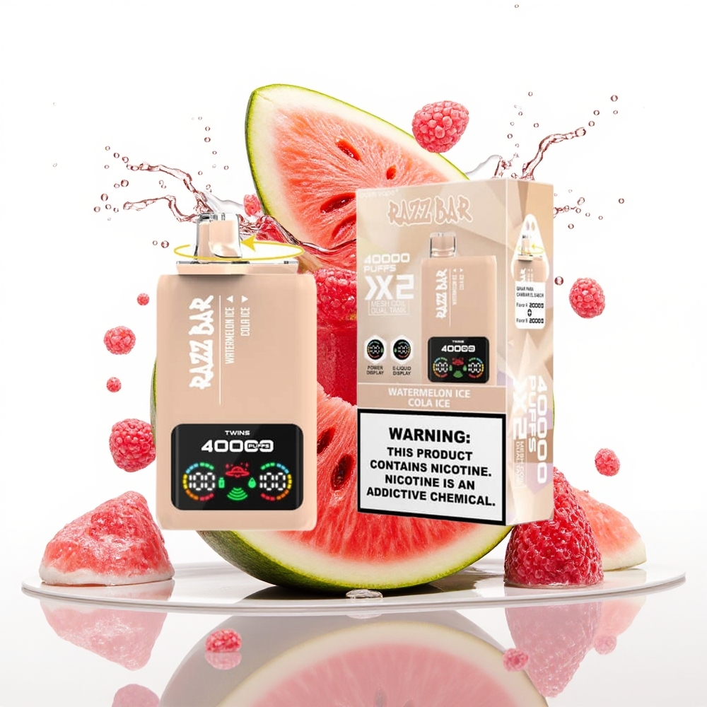 Razz Bar 40000 Puffs Tipkovni zaslon 1.0Ohm 2 Lubenika Led - Cola Led