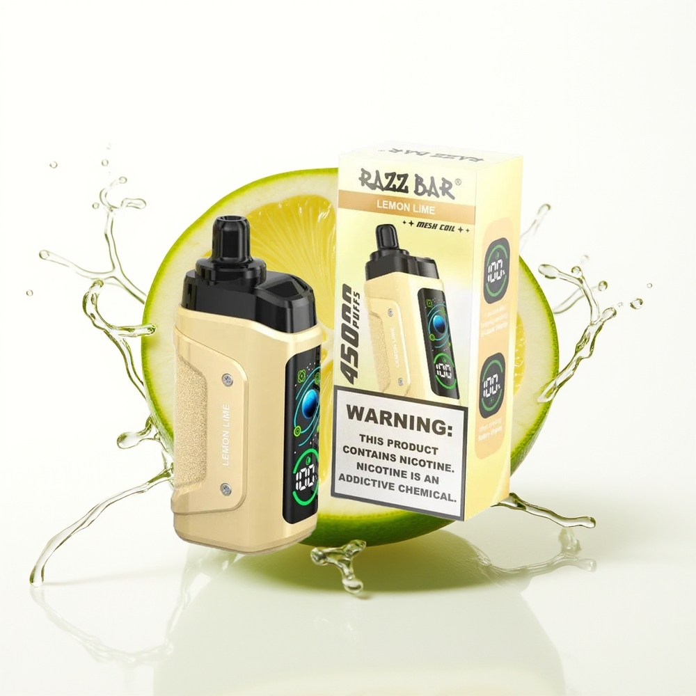 Razz Bar 45000 Puffs Enkratna Vape Limeta Limona 1.0 Ohm Mesh Coil 650 Mah