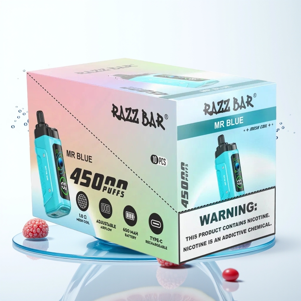 Razz Bar 45000 Puffs Enkratni Vape G. Blue 1.0 Ohm Mesh Type-C