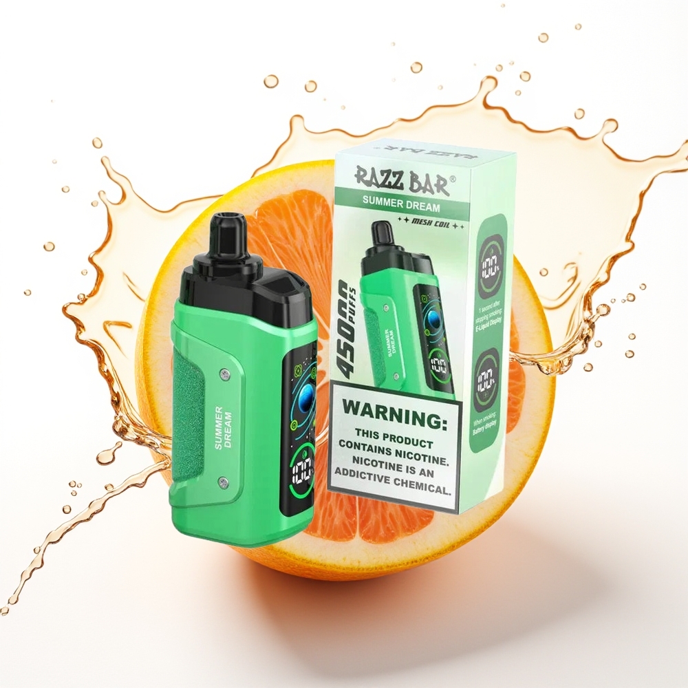 Razz Bar 45000 Puffs Tipkovni Navoj & Nastavljiv Pretok Poletna Sanja