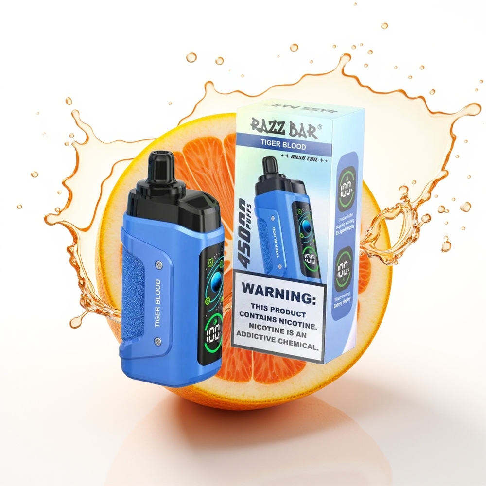 Razz Bar 45000 Puffs Tipkovni Pretočni Tiger Kri 1.0 Ohm 650mAh