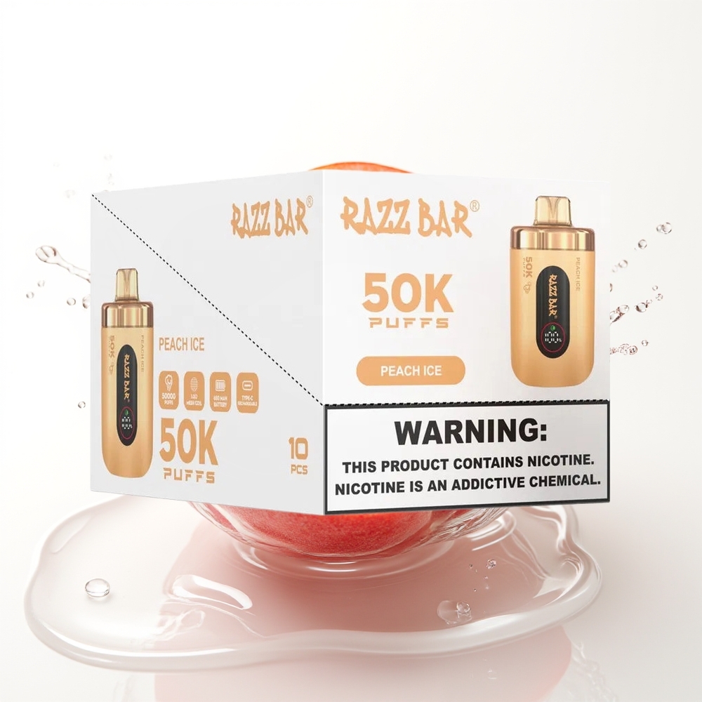 Razz Bar 50K Puffs Mehurčna Zanka 1.0 Ohm Breskev Led
