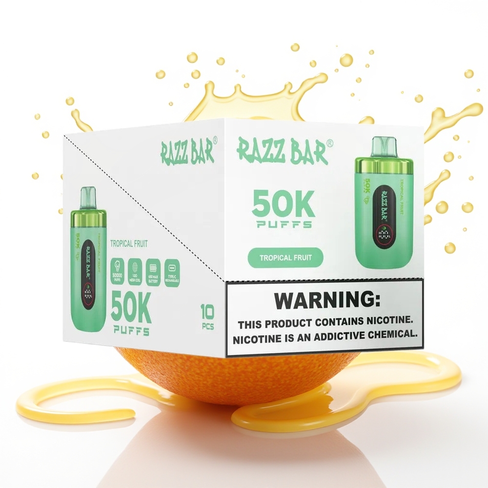 Razz Bar 50K Puffs Tipično Sadje 1.0 Ohm Mesh 2% Nikotin