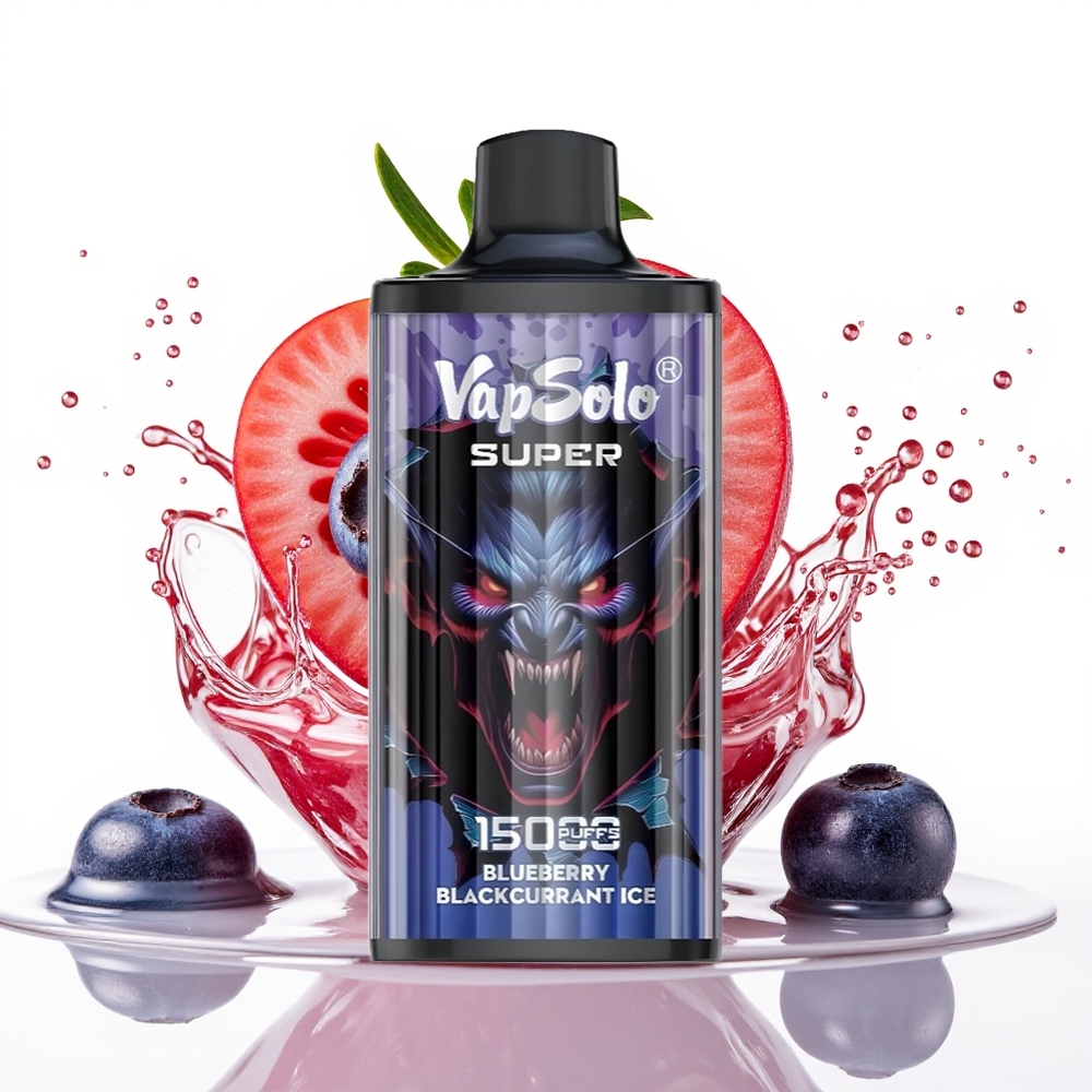 Vapsolo Super 15000 Puffs 40ml 850mah Mehanski Navoj Borovnica Ribez Leden