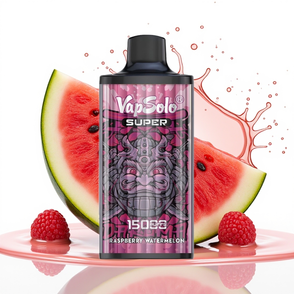 Vapsolo Super 15000 Puffs 40ml 850mah Mehurčna Malina Lubenica