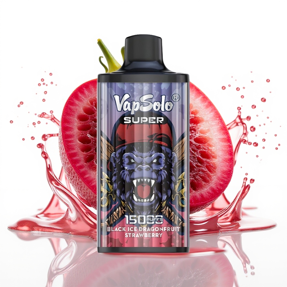 Vapsolo Super 15000 Puffs Črni Ledeni Zmaj Sadje Jagode 40ml 850mAh