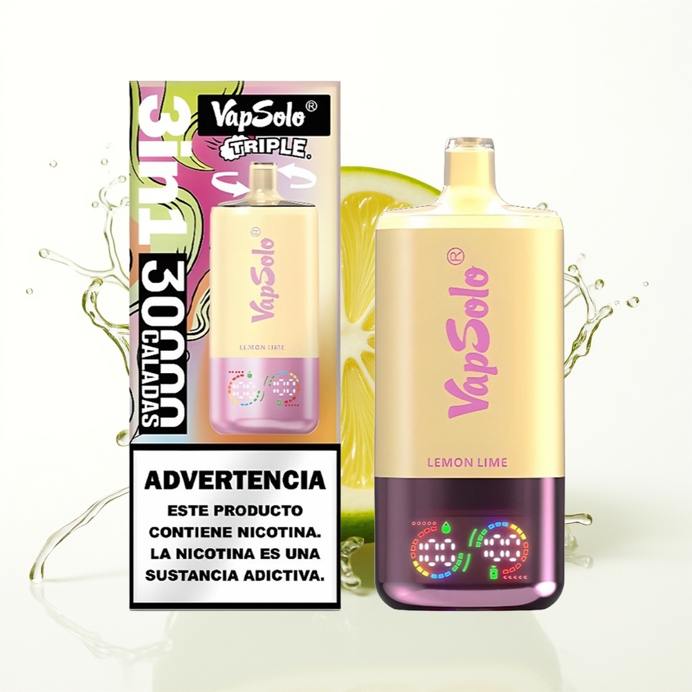 VapSolo Triple 30000 Puffs 40ml Limona Limeta Enkratni Vape