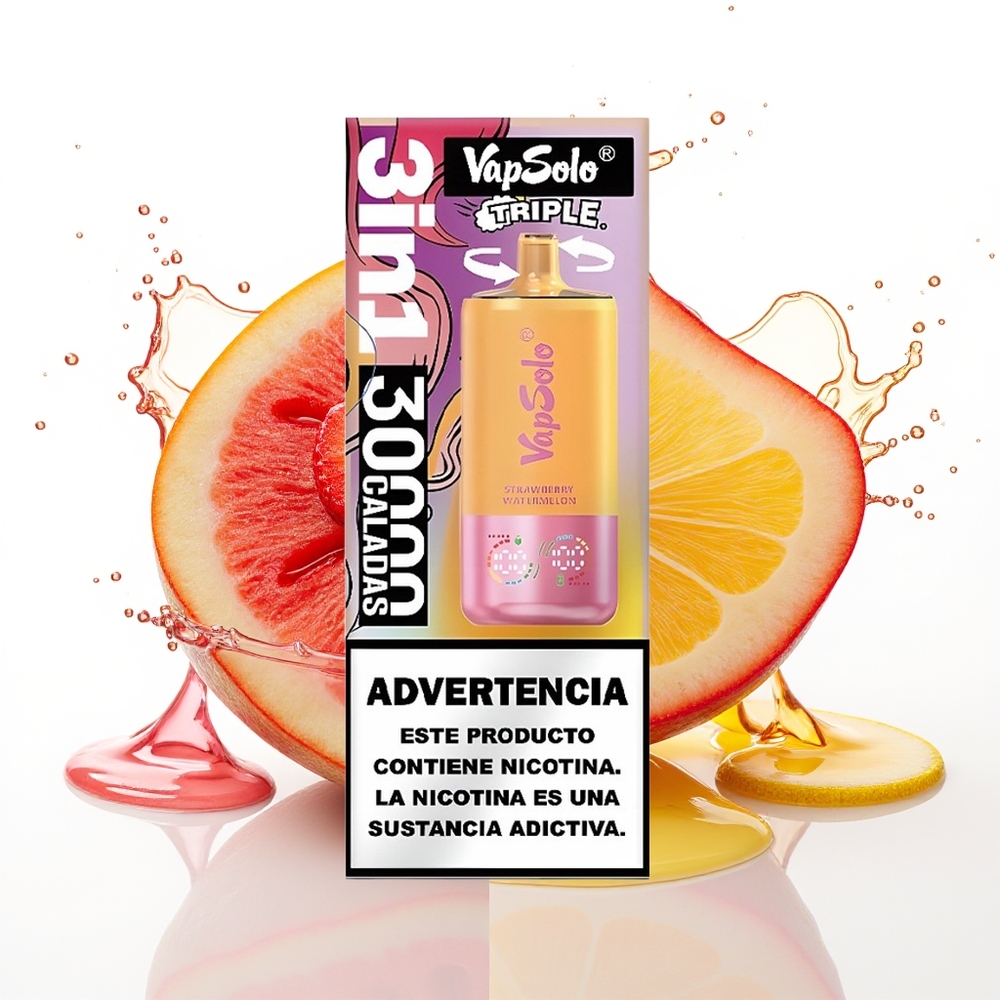 Vapsolo Triple 30000 Puffs 40ml Jagoda Lubenica & Limona Breskeva