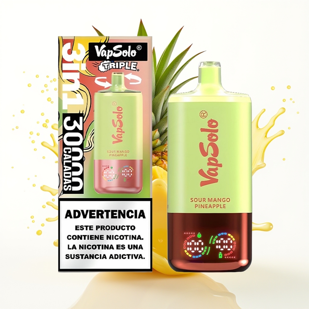 Vapsolo Triple 30000 Puffs 40ml Kislo Mango Ananas Enkratni Vape