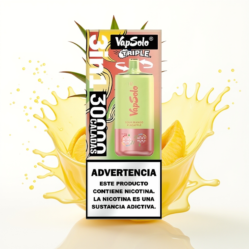 Vapsolo Triple 30000 Puffs 40ml Kislo Mango Ananas Enkratni Vape