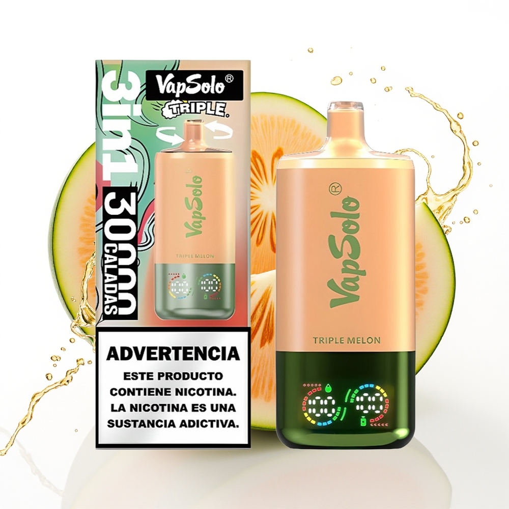 Vapsolo Triple 30000 Puffs 40ml Trojni Melon Enkratni Vape