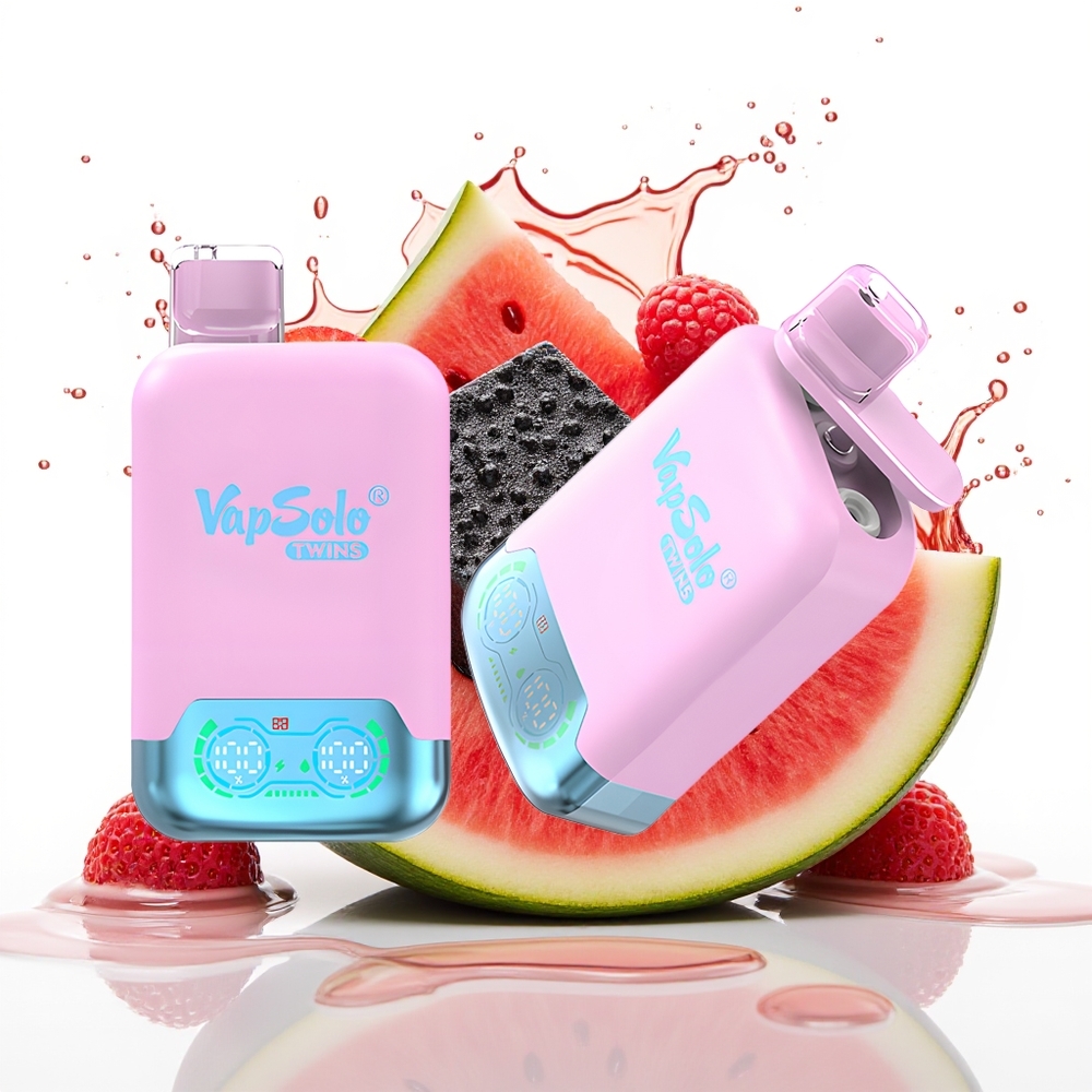 Vapsolo Twins 20000 Puffs 40ml Črni Ledeni Zmaj Sadje Jagoda & Malina Lubenica