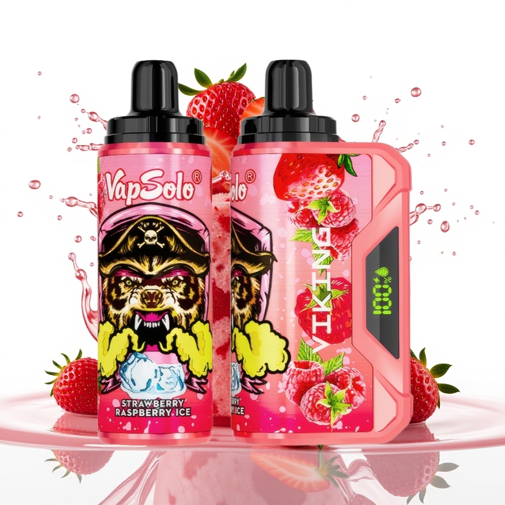 VapSolo VIKING 12000 Puffs 22ml Tipična Malina Led Enkratni Vape
