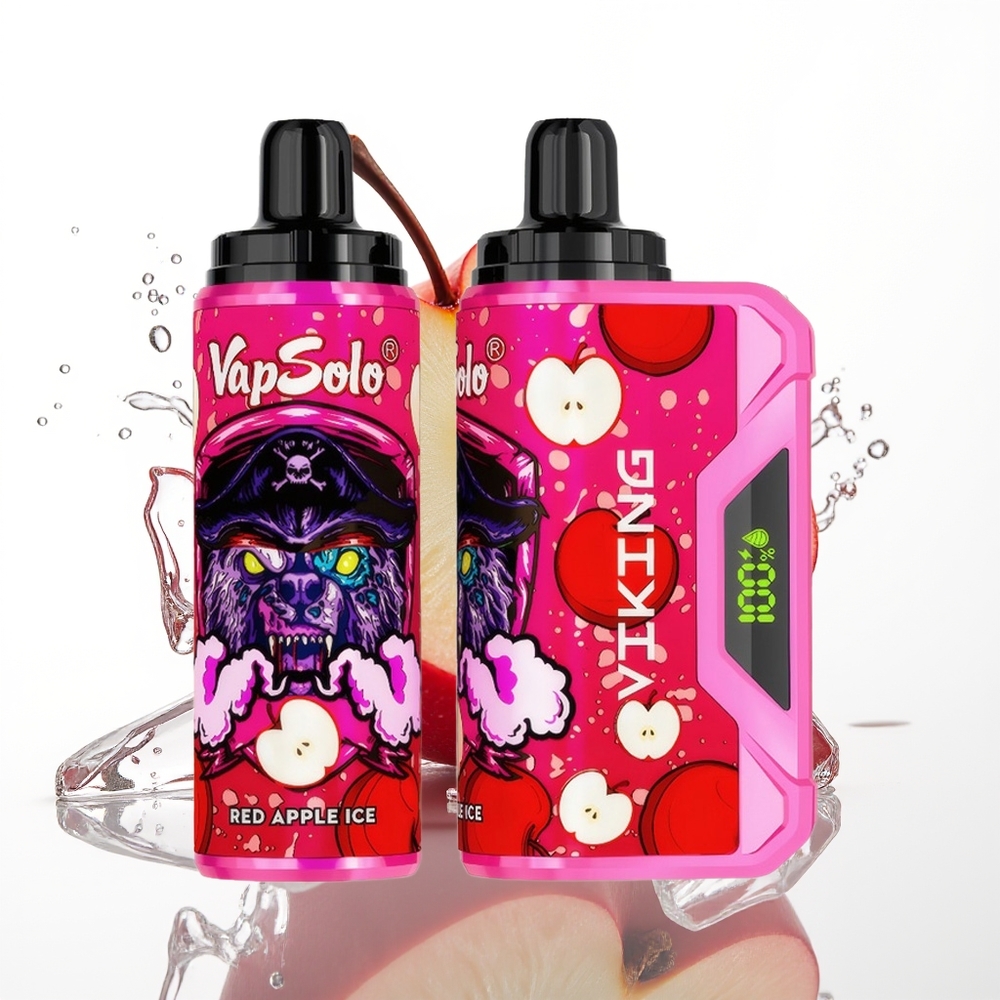 VapSolo VIKING 12000 Pufov 22ml Rdeča Jabolka Led Enkratni Vape