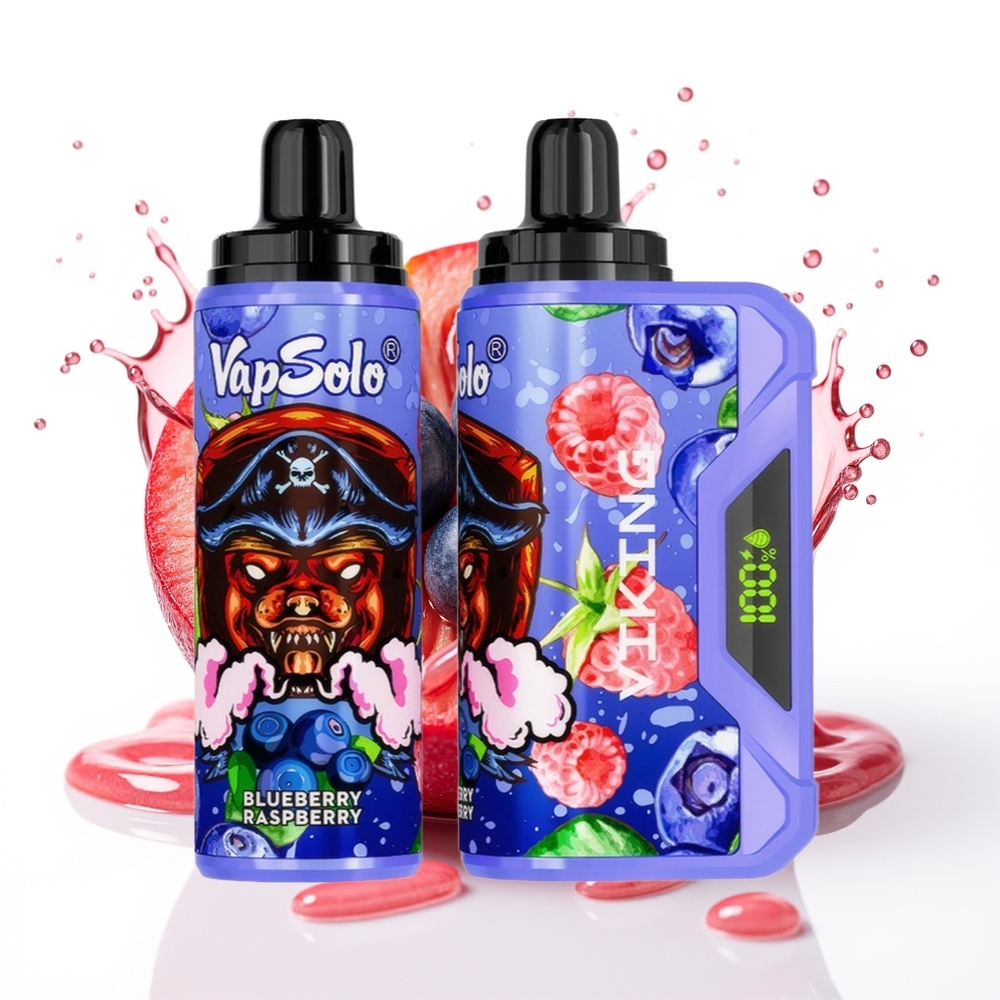 VapSolo VIKING 12000 Pufov 22ml Tipkovnični Disposables Vape Borovnica Malina